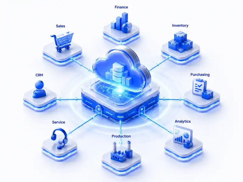 SAP Business One Cloud menghubungkan seluruh proses bisnis dalam satu platform